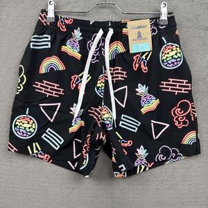 Chubbies Men's Swim Trunks Mens Blue Small florescent design NWT